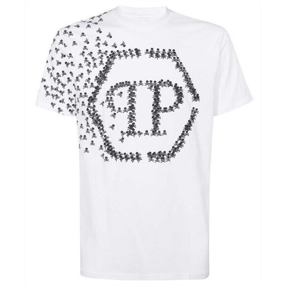 Philipp Plein White Skull Print T-Shirt - NWT